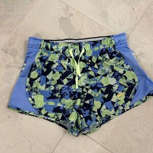 Nike Blue and Green Athletic Shorts